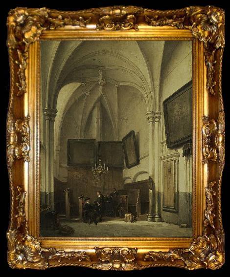 framed  Johannes Bosboom The vestry of St. Stevens Church in Nijmegen, ta009-2